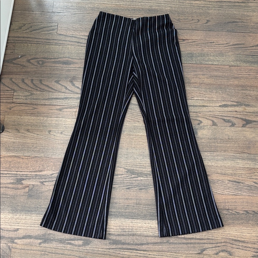 Maurices Black and White Striped Flare Pants